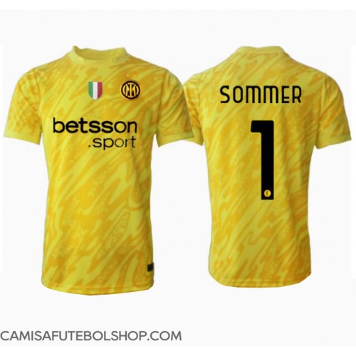 Camisa de time de futebol Inter Milan Yann Sommer #1 Goleiro Replicas 2º Equipamento 2024-25 Manga Curta
